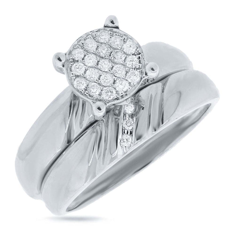 0.19ct 14k White Gold Diamond Wedding Set Pave
