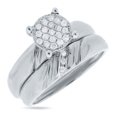 0.19ct 14k White Gold Diamond Wedding Set Pave