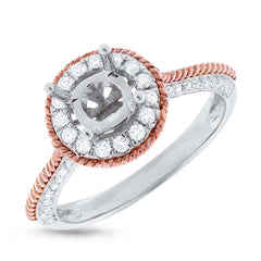 0.35ct 14k Two-tone Rose Gold Diamond Semi-mount Ring