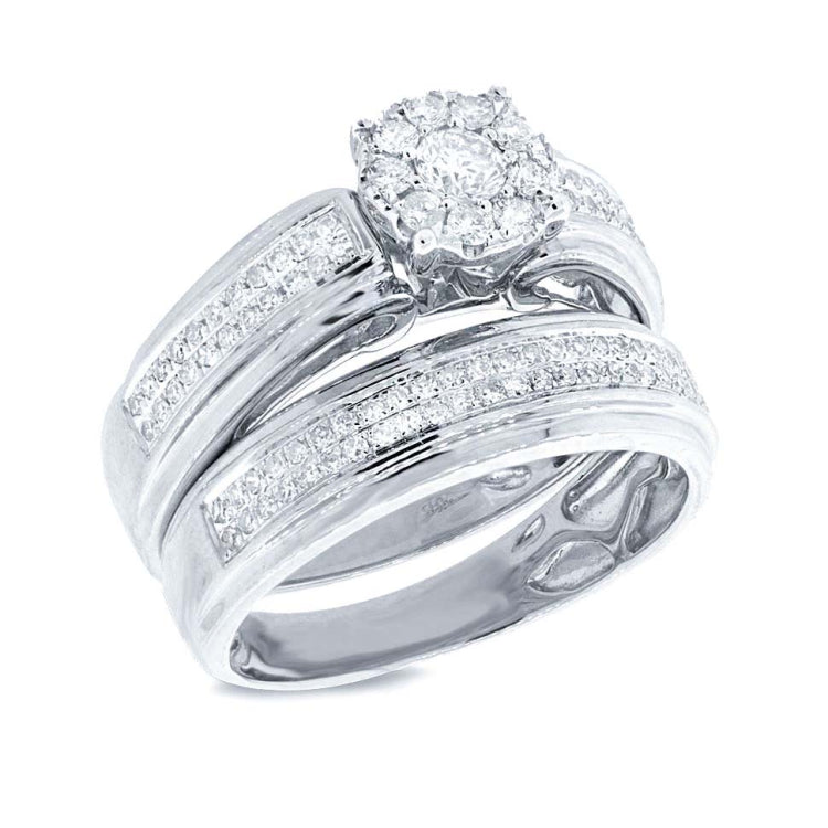 0.61ct 14k White Gold Diamond Wedding Set