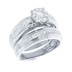 0.61ct 14k White Gold Diamond Wedding Set