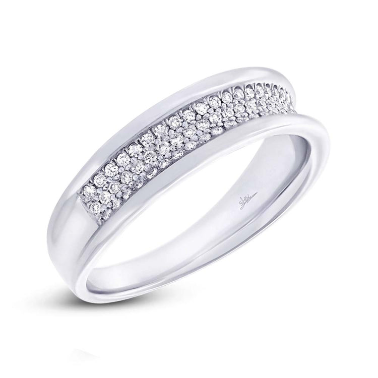 0.40ct 14k White Gold Diamond Pave Men's Band