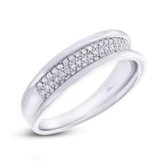 0.40ct 14k White Gold Diamond Pave Men's Band