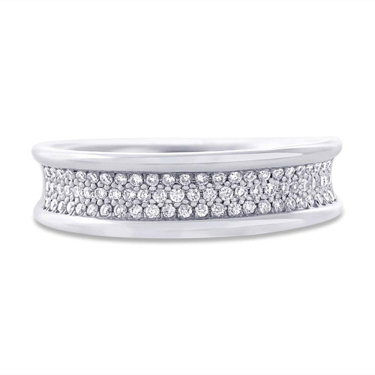 0.40ct 14k White Gold Diamond Pave Men's Band