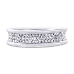 0.40ct 14k White Gold Diamond Pave Men's Band
