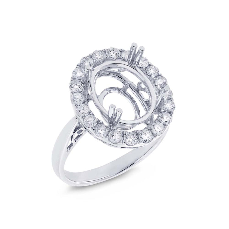 0.74ct 18k White Gold Diamond Semi-mount Ring