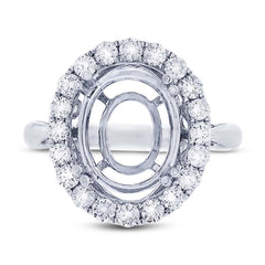 0.74ct 18k White Gold Diamond Semi-mount Ring