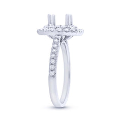0.73ct 14k White Gold Diamond Semi-mount Ring for 6.5x6.5mm Center