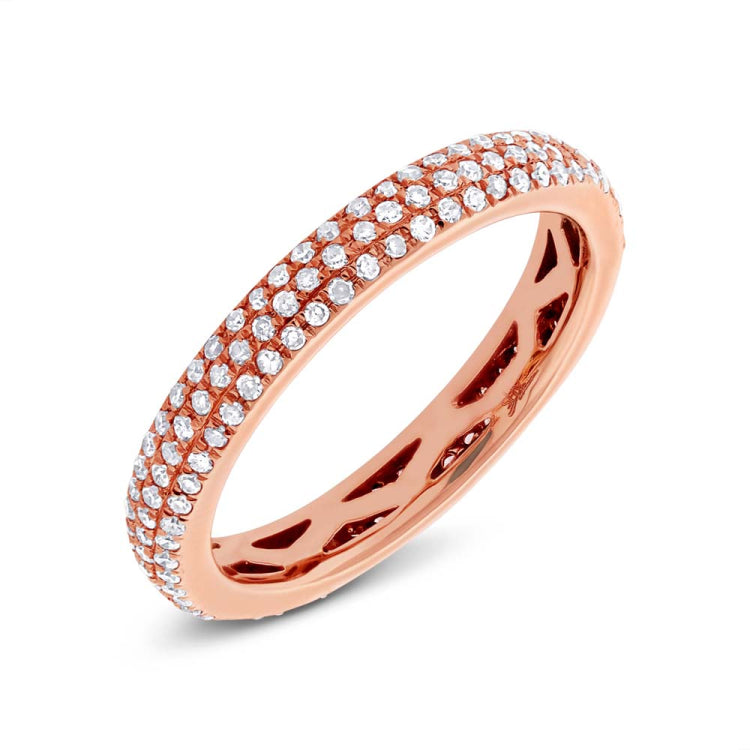 0.48ct 14k Rose Gold Diamond Lady's Pave Eternity Band