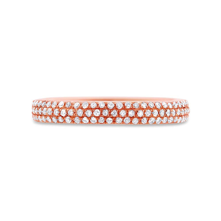 0.48ct 14k Rose Gold Diamond Lady's Pave Eternity Band