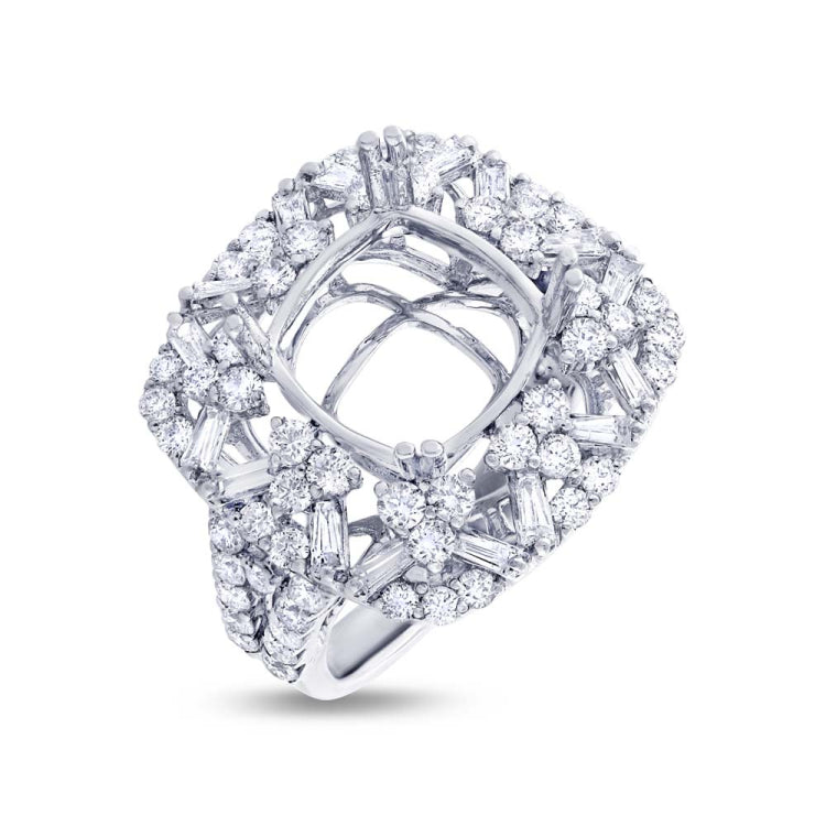 1.88ct 18k White Gold Diamond Semi-mount Ring