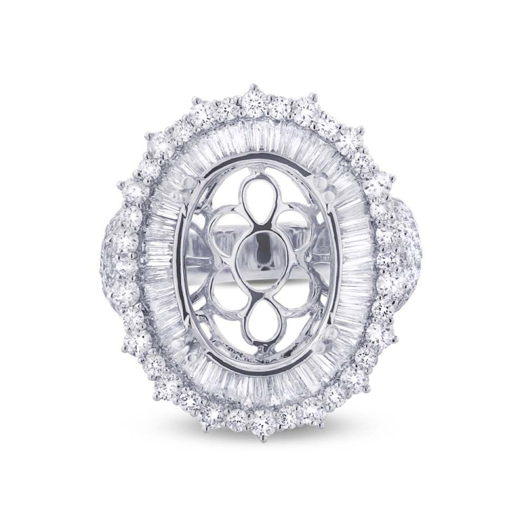 2.53ct 18k White Gold Diamond Semi-mount Ring