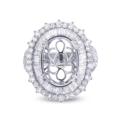 2.53ct 18k White Gold Diamond Semi-mount Ring