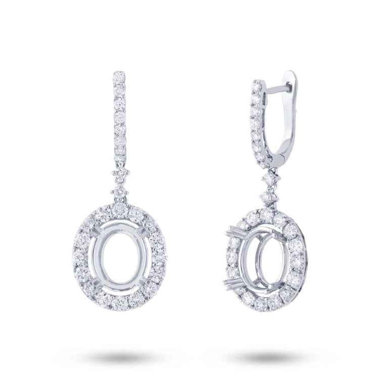 2.21ct 18k White Gold Diamond Semi-mount Earring