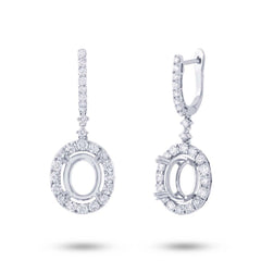 2.21ct 18k White Gold Diamond Semi-mount Earring