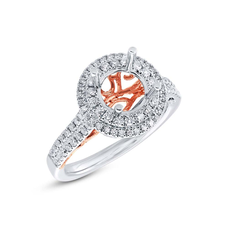 0.56ct 14k Two-tone Rose Gold Diamond Semi-mount Ring