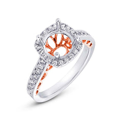 0.51ct 14k Two-tone Rose Gold Diamond Semi-mount Ring