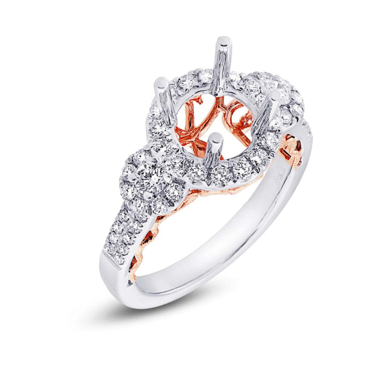 0.75ct 14k Two-tone Rose Gold Diamond Semi-mount Ring