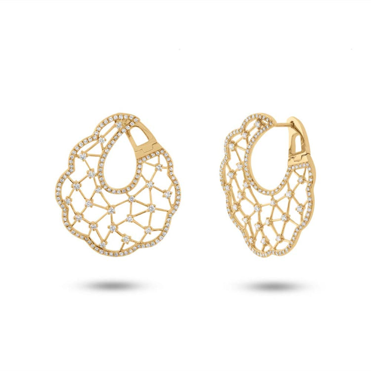 1.84ct 14k Yellow Gold Diamond Earring