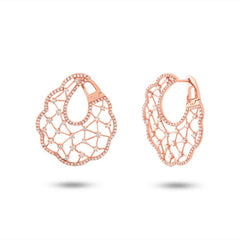 1.84ct 14k Rose Gold Diamond Earring