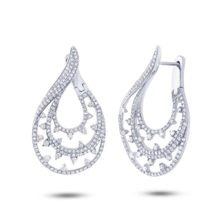 2.10ct 14k White Gold Diamond Earring