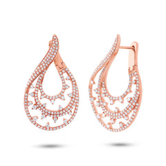 2.10ct 14k Rose Gold Diamond Earring