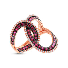 0.24ct Diamond & 0.89ct Ruby 14k Rose Gold Ring