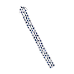 5.92ct Diamond & 17.79ct Blue Sapphire 14k White Gold Bracelet