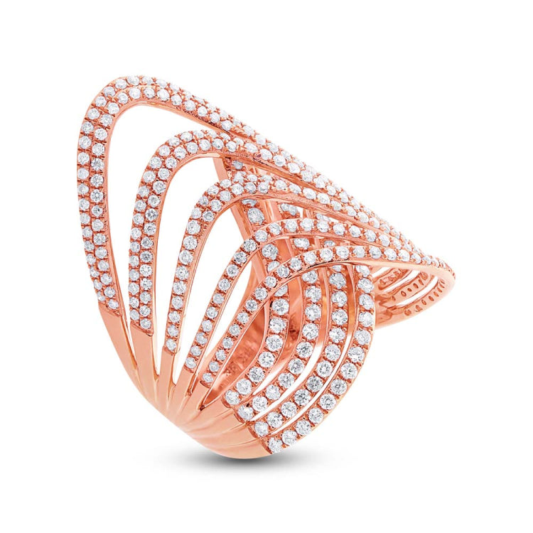1.90ct 14k Rose Gold Diamond Lady's Ring