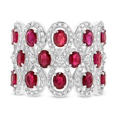 0.92ct Diamond & 2.65ct Ruby 14k White Gold Ring