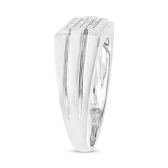 0.14ct 14k White Gold Diamond Men's Ring