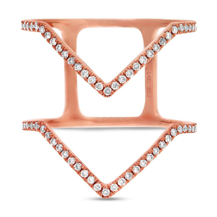 0.23ct 14k Rose Gold Diamond Lady's Ring Size 5