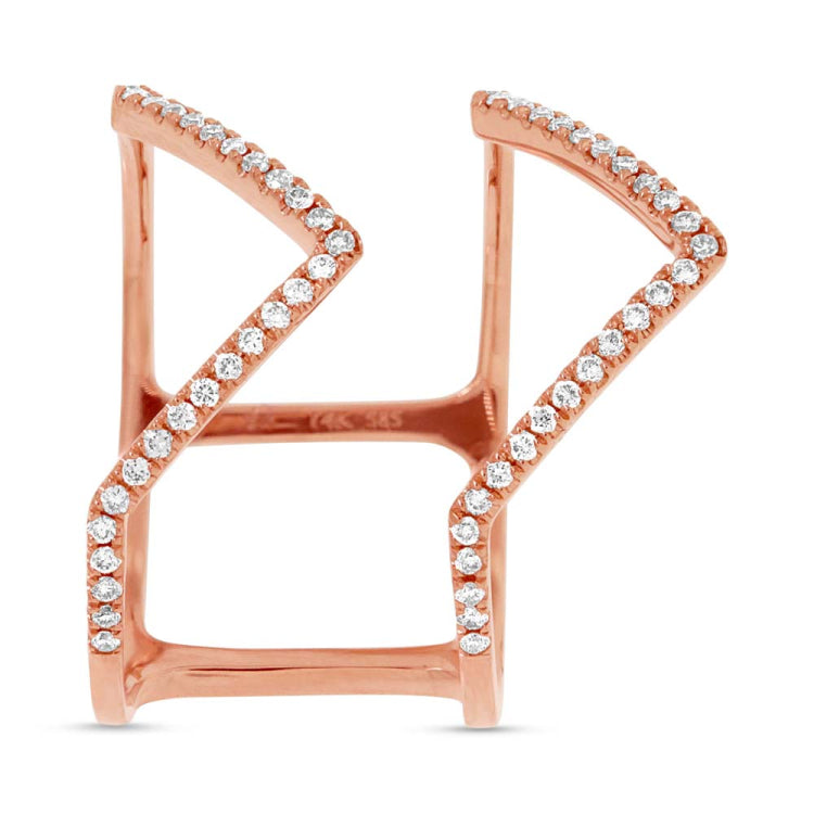 0.23ct 14k Rose Gold Diamond Lady's Ring Size 5