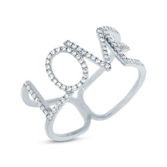 0.20ct 14k White Gold Diamond "Love" Ring Size 5
