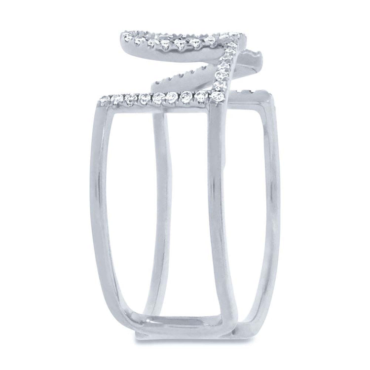 0.20ct 14k White Gold Diamond "Love" Ring Size 5