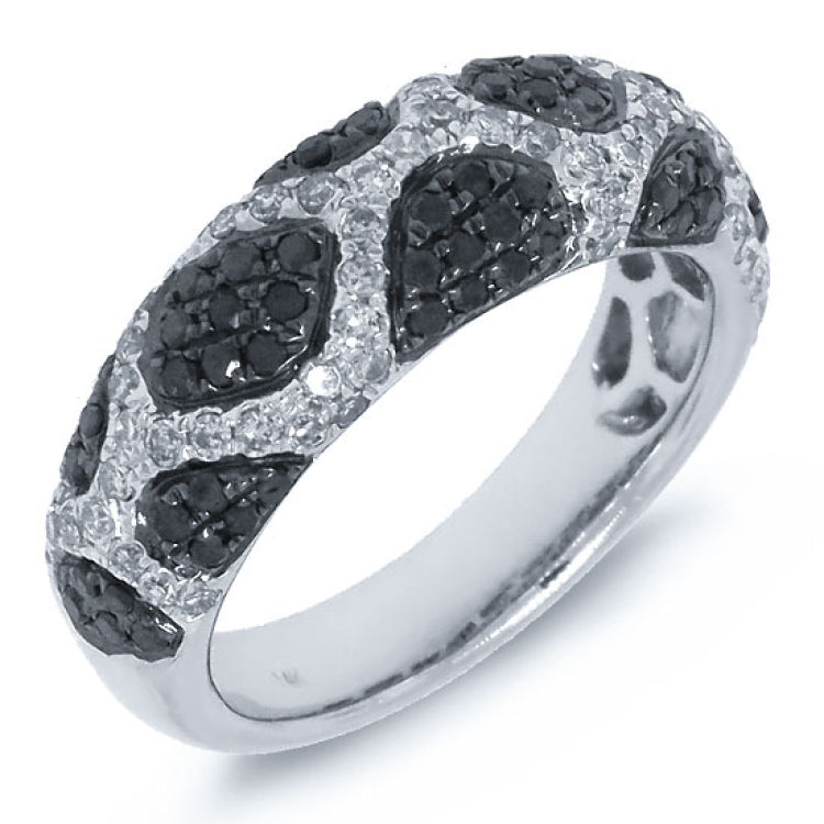 1.00ct 14k White Gold Black & White Diamond Ring