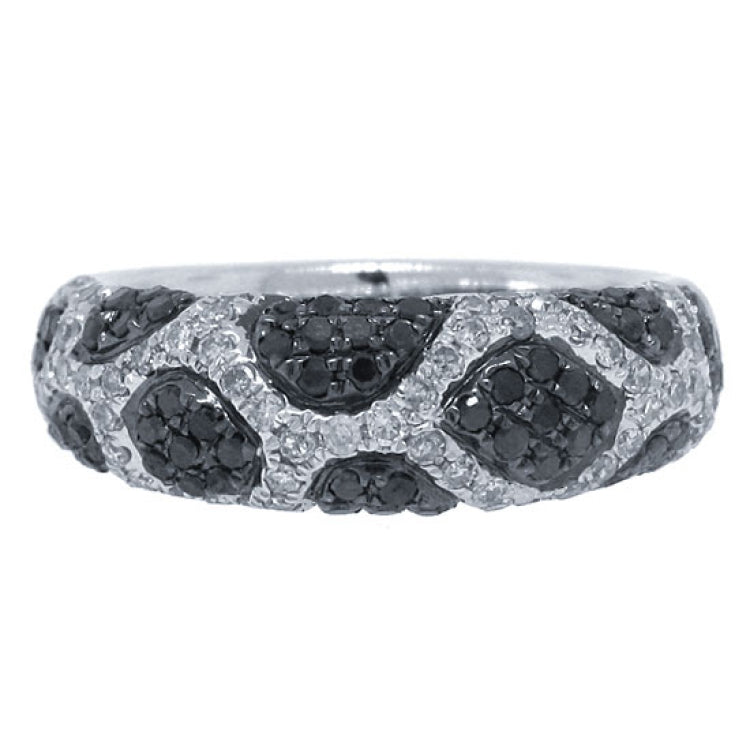 1.00ct 14k White Gold Black & White Diamond Ring