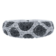 1.00ct 14k White Gold Black & White Diamond Ring