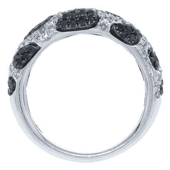 1.00ct 14k White Gold Black & White Diamond Ring