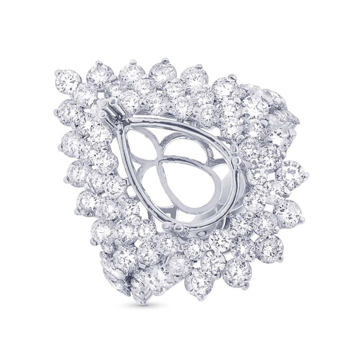 2.91ct 18k White Gold Diamond Semi-mount Ring