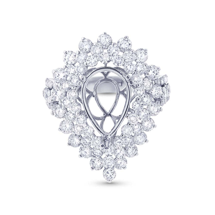 2.91ct 18k White Gold Diamond Semi-mount Ring