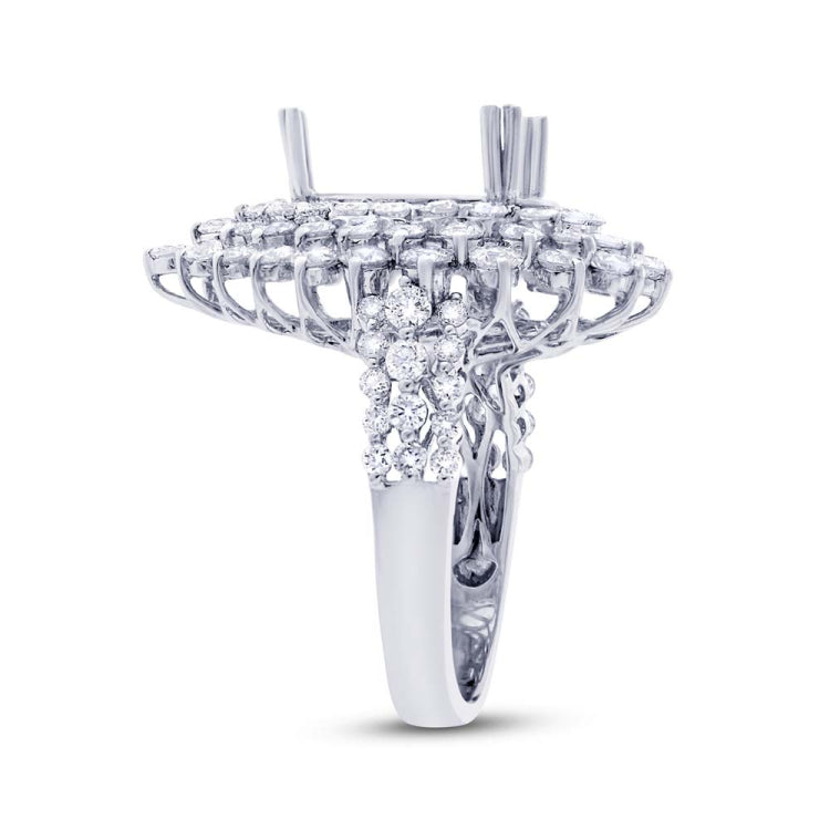 2.91ct 18k White Gold Diamond Semi-mount Ring