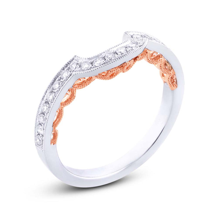0.27ct 14k Two-tone Rose Gold Diamond Shadow Band