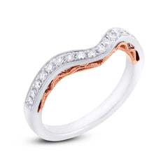 0.26ct 14k Two-tone Rose Gold Diamond Shadow Band