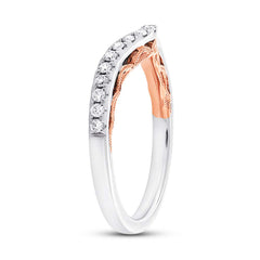 0.25ct 14k Two-tone Rose Gold Diamond Shadow Band