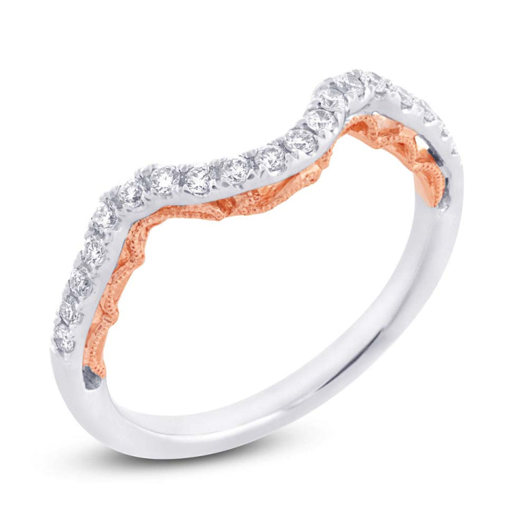 0.26ct 14k Two-tone Rose Gold Diamond Shadow Band