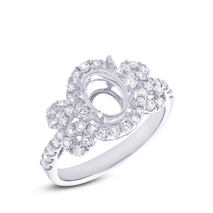 0.86ct 18k White Gold Diamond Semi-mount Ring