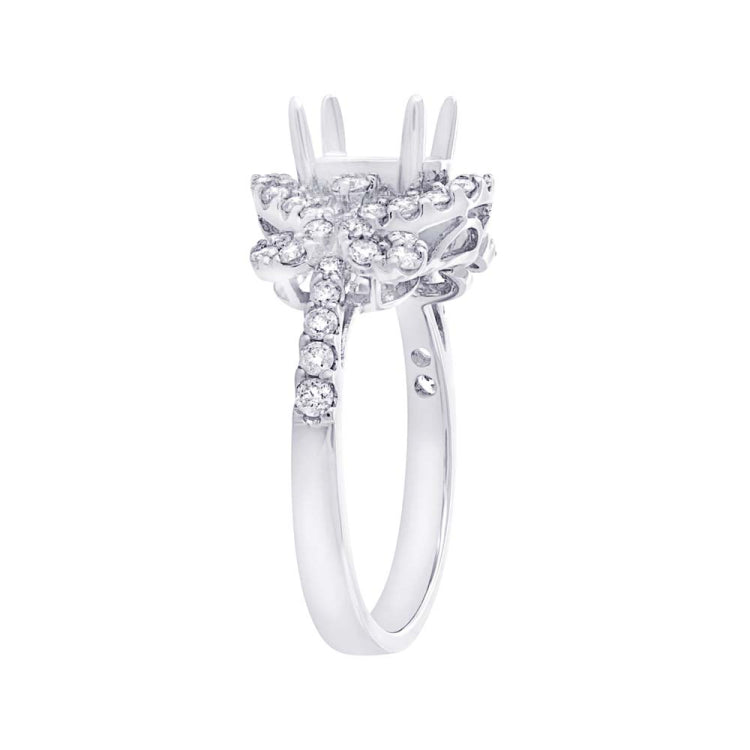 0.86ct 18k White Gold Diamond Semi-mount Ring