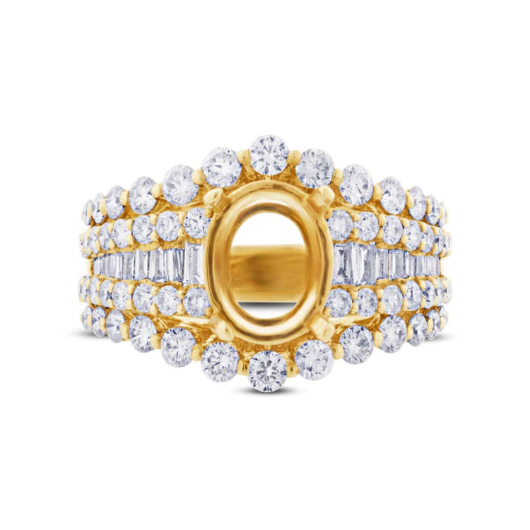 1.83ct 18k Yellow Gold Diamond Semi-mount Ring