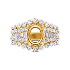 1.83ct 18k Yellow Gold Diamond Semi-mount Ring